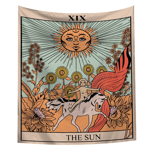 "The Sun" Tarot Gekleurd Wandtapijt