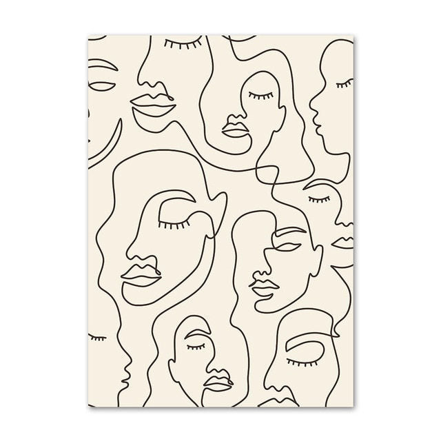 Lines and Faces Canvas Posters