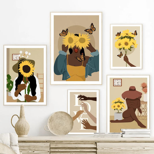 Embrace Sunflowers Canvas Posters
