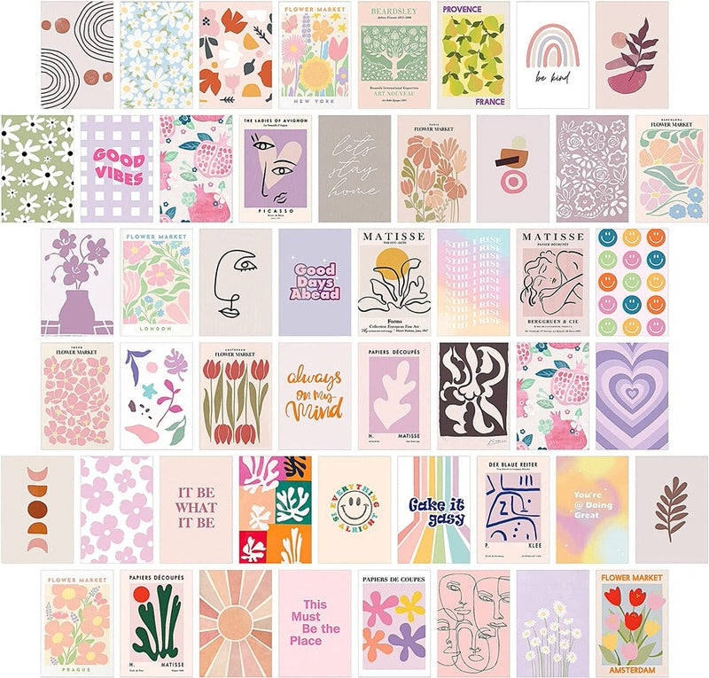 Pastel Art Aesthetic Wandcollage Kaarten