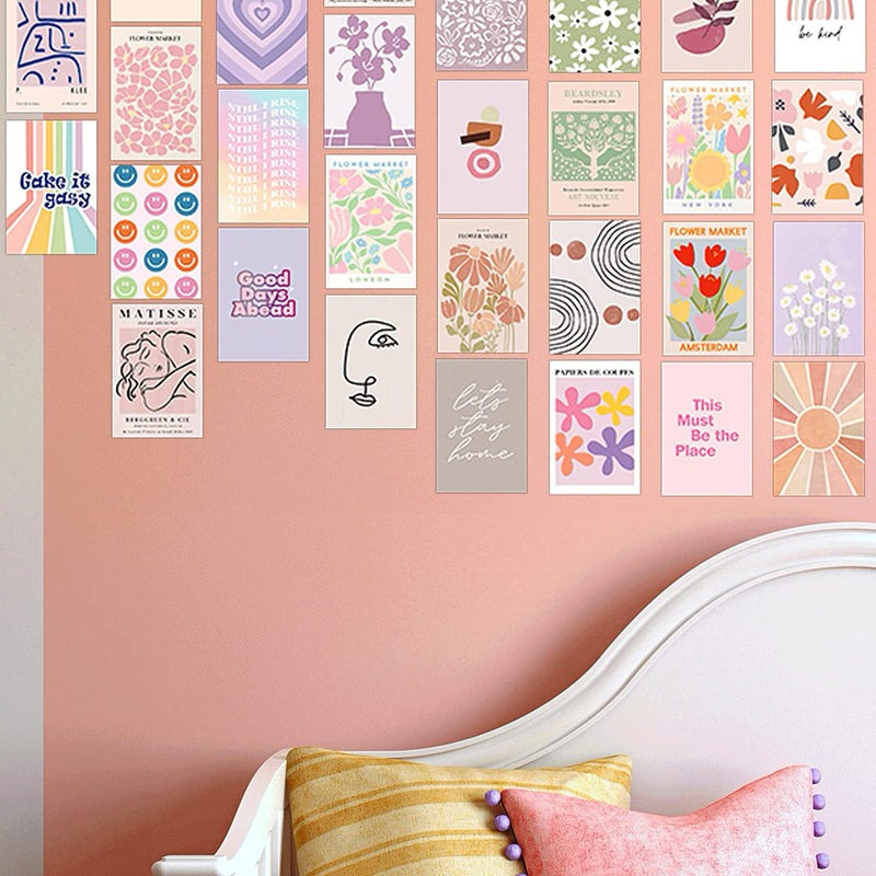Pastel Art Aesthetic Wandcollage Kaarten