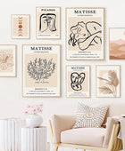 Picasso Outline Art Canvas Posters