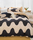 Zwart & Beige Wavy Beddengoedset