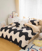 Zwart & Beige Wavy Beddengoedset