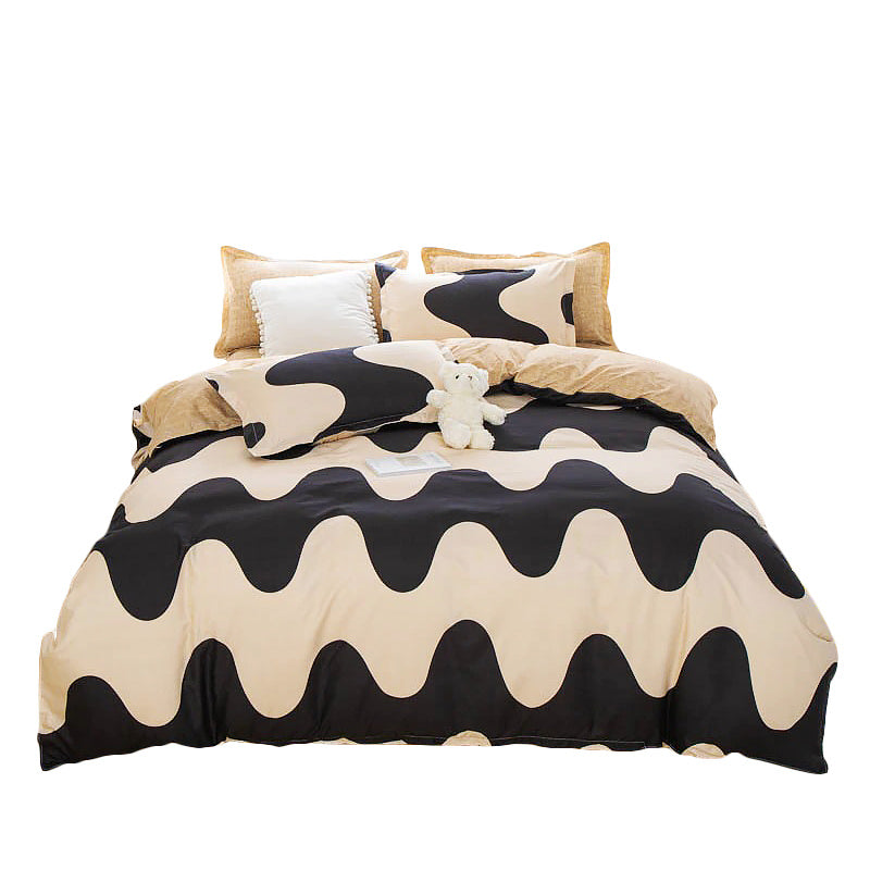 Zwart & Beige Wavy Beddengoedset