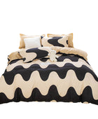 Zwart & Beige Wavy Beddengoedset