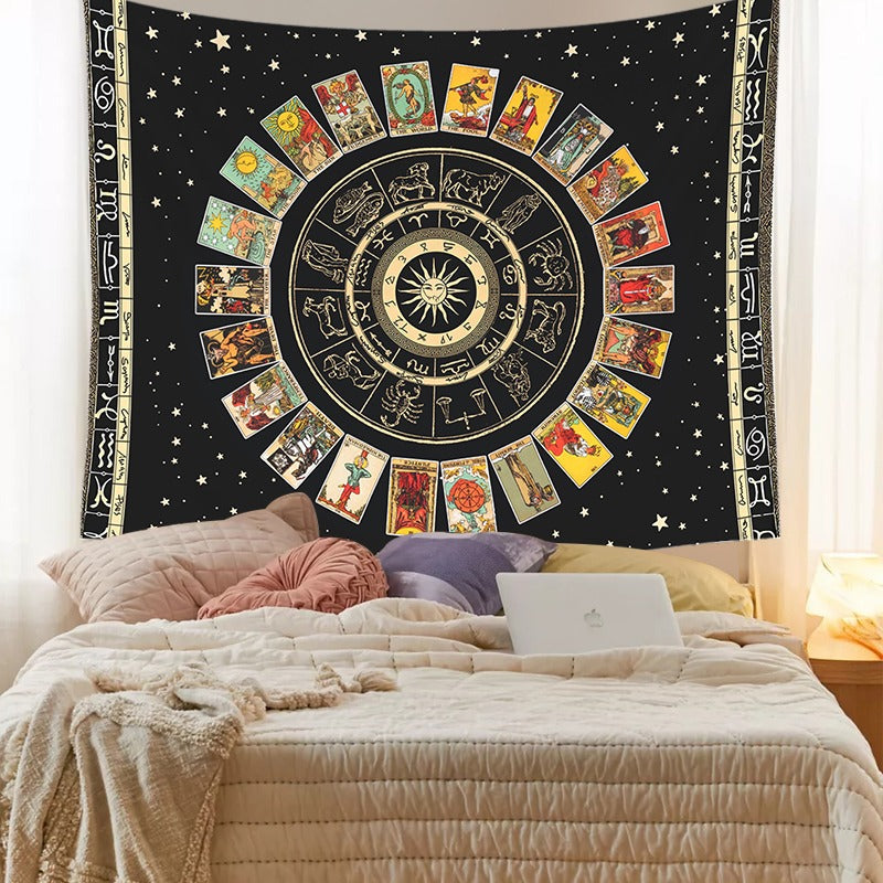 Wandtapijt met Tarotkaarten en Mandala
