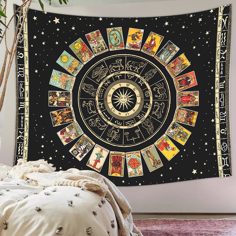 Wandtapijt met Tarotkaarten en Mandala