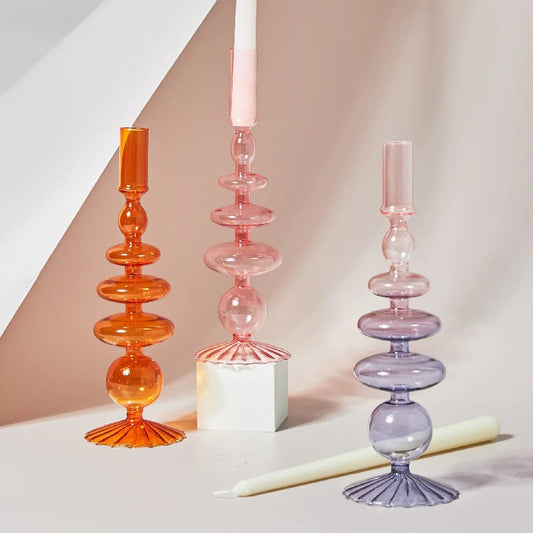 Handgemaakte Kaarsenhouder van Glas