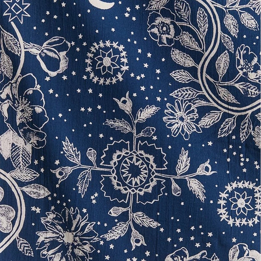 Wandtapijt met Blauwe Maan en Bloemen Mandala
