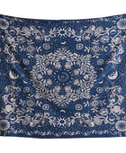 Wandtapijt met Blauwe Maan en Bloemen Mandala