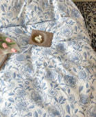 Lichtblauwe Bloemenprint Beddengoedset