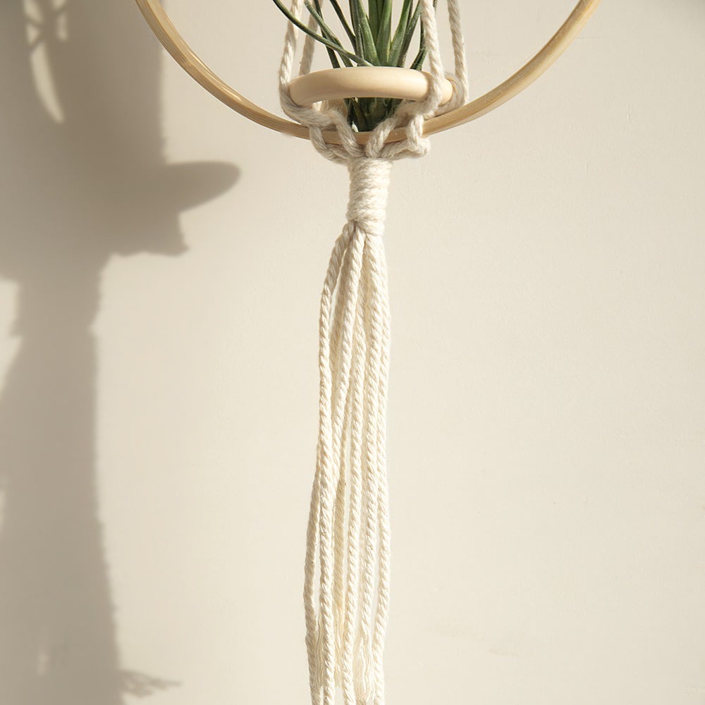 Macramé Houten Cirkel Plantenhanger