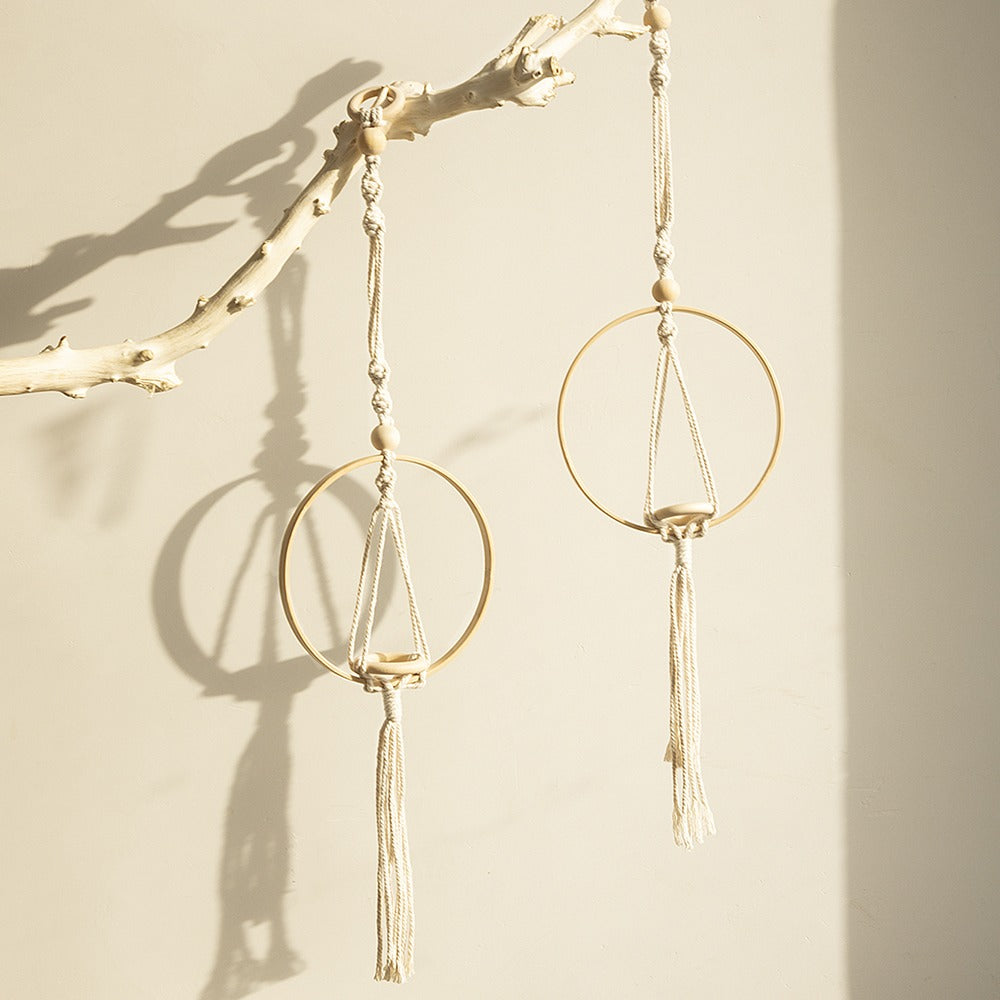 Macramé Houten Cirkel Plantenhanger