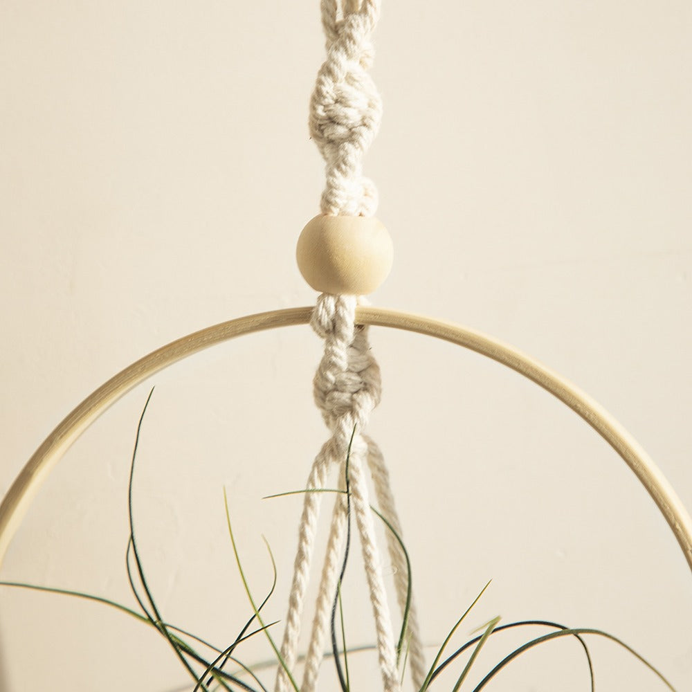 Macramé Houten Cirkel Plantenhanger
