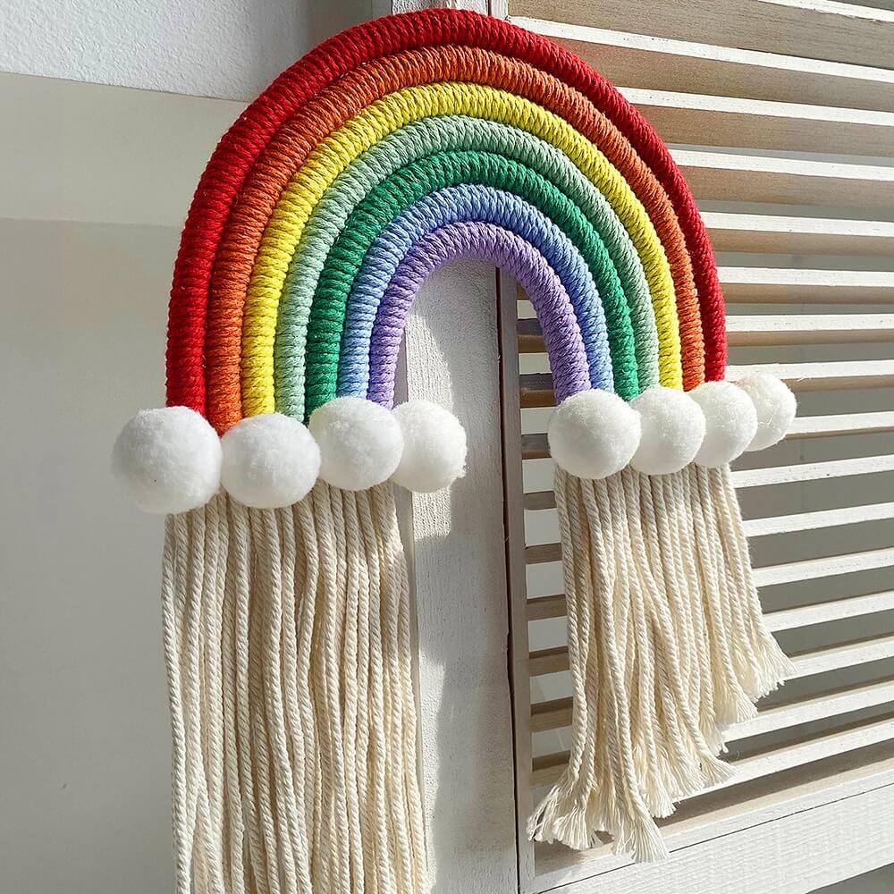 Macramé Regenboog Wanddecoratie
