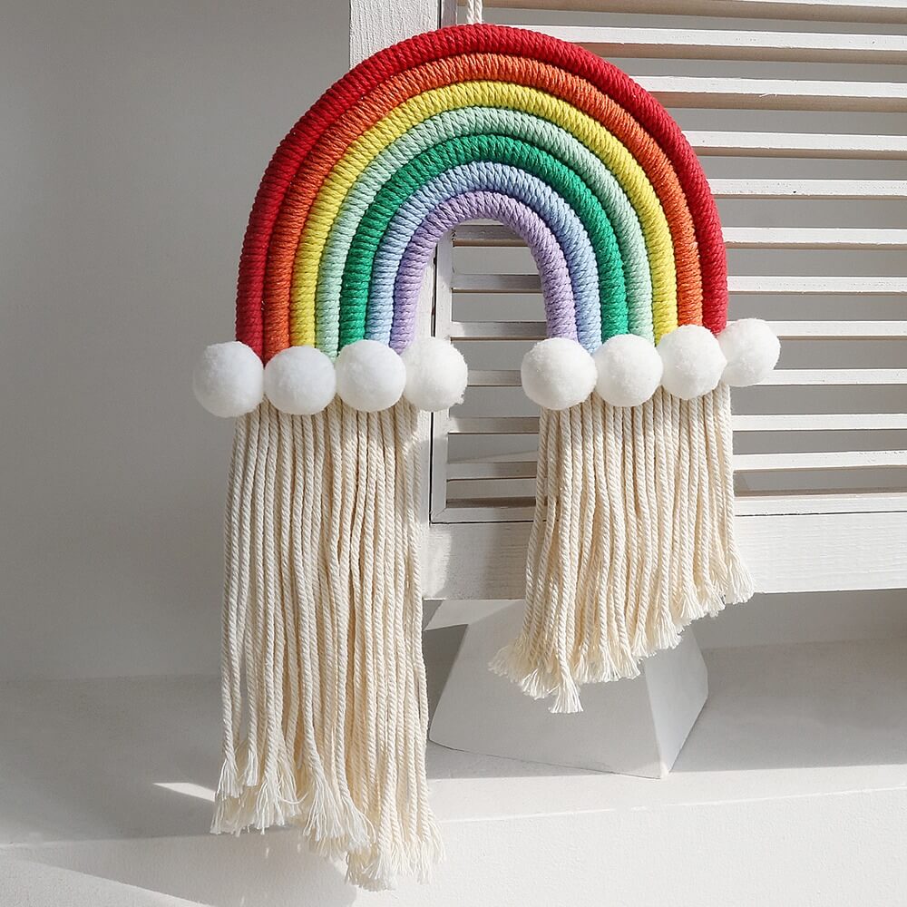 Macramé Regenboog Wanddecoratie