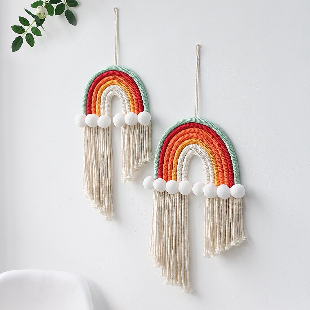 Macramé Regenboog Wanddecoratie