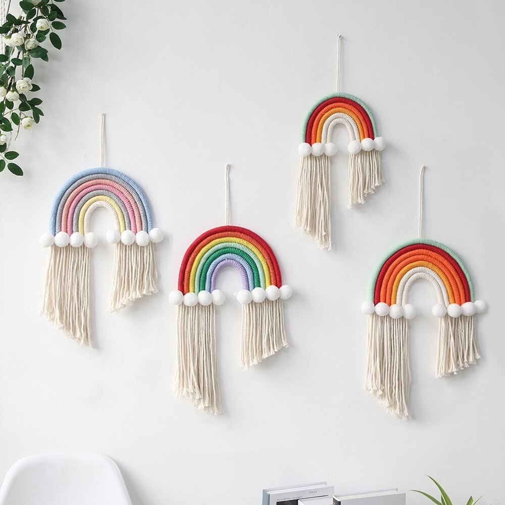 Macramé Regenboog Wanddecoratie