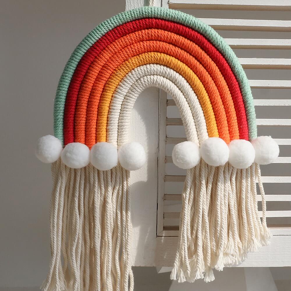 Macramé Regenboog Wanddecoratie