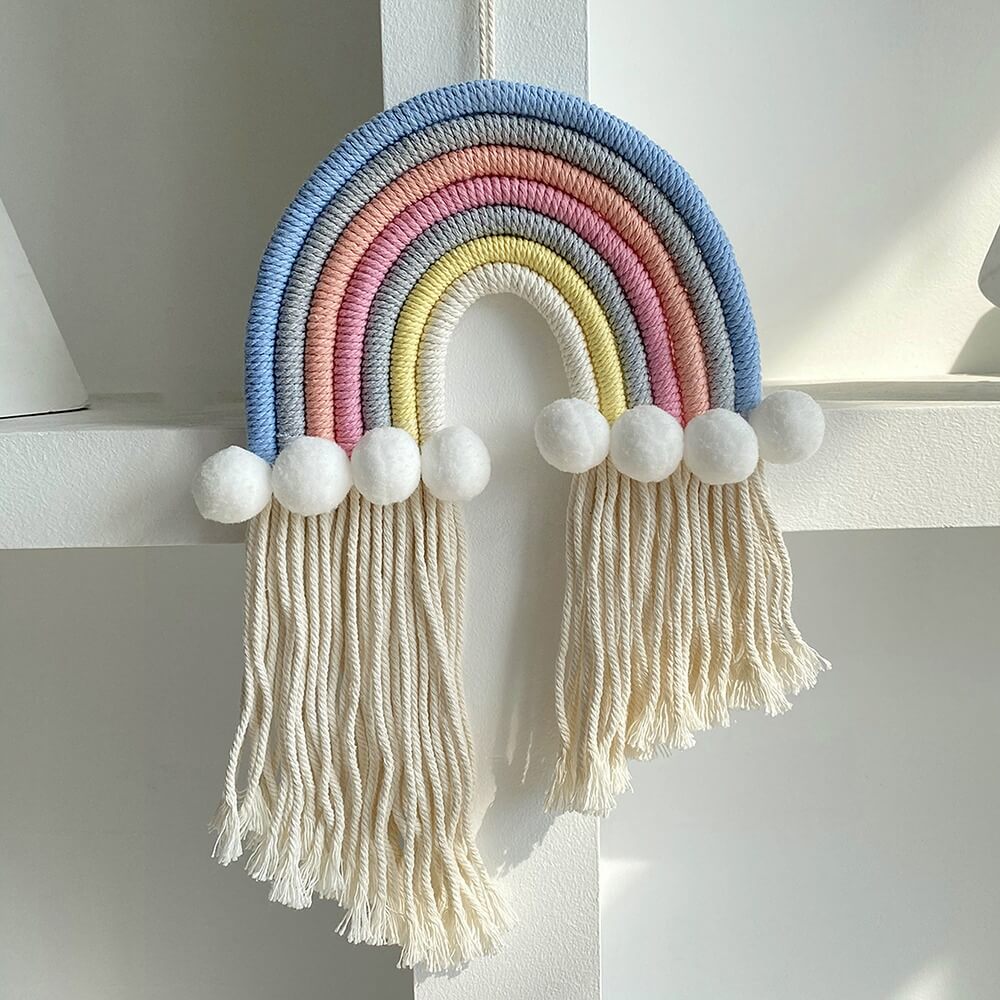 Macramé Regenboog Wanddecoratie