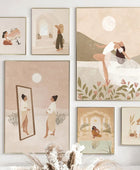 Moroccan Girl Boho Canvas Posters