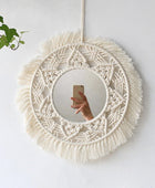 Ronde Spiegel met Macramé Wandhanger