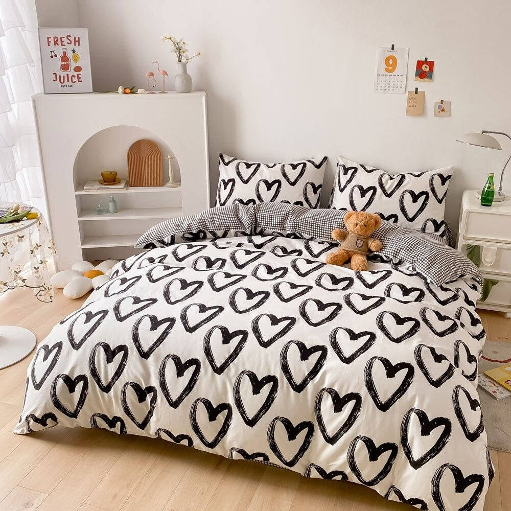 Brush Painted Hartjes Beddengoedset