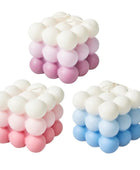 Pastelkleurige Bubbelkubus Geurkaars
