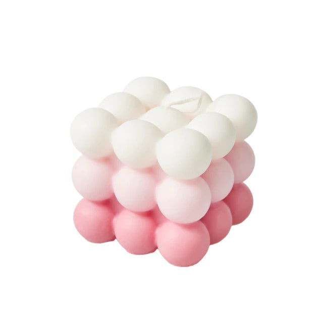 Pastelkleurige Bubbelkubus Geurkaars