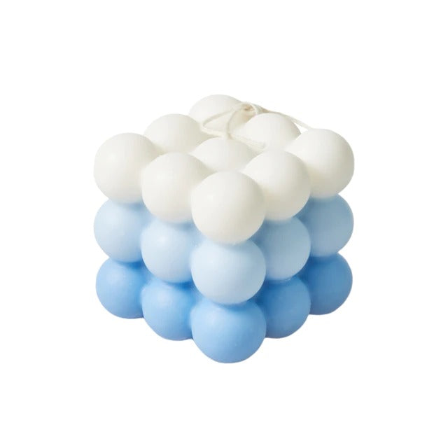 Pastelkleurige Bubbelkubus Geurkaars