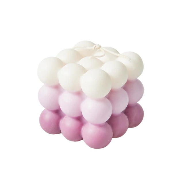 Pastelkleurige Bubbelkubus Geurkaars