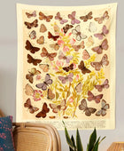 Botanisch Wandtapijt met Vlindersoorten