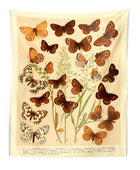 Botanisch Wandtapijt met Vlindersoorten
