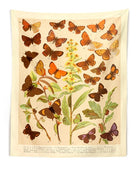 Botanisch Wandtapijt met Vlindersoorten