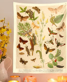 Botanisch Wandtapijt met Vlindersoorten