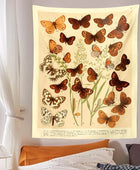 Botanisch Wandtapijt met Vlindersoorten