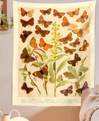 Botanisch Wandtapijt met Vlindersoorten