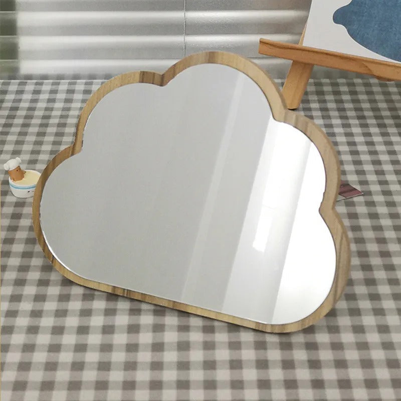 Wolkvormige Houten Spiegel