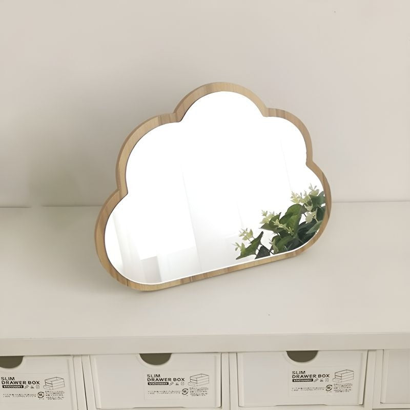 Wolkvormige Houten Spiegel