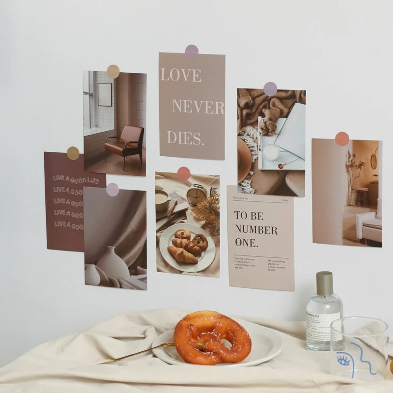 Wandcollage Kaarten met Kleuren en Quotes