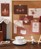 Coquette Wandcollage Kaarten met Rode Rozen