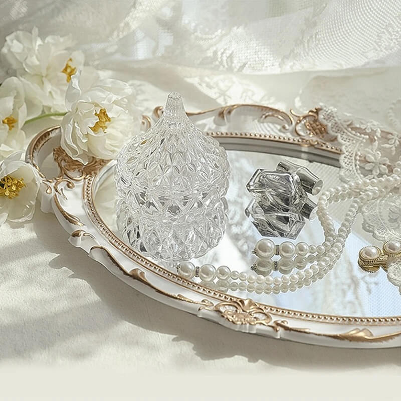 Coquette Aesthetic Vintage Ovalen Spiegeltray