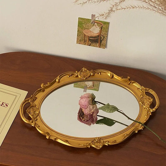 Coquette Aesthetic Vintage Ovalen Spiegeltray