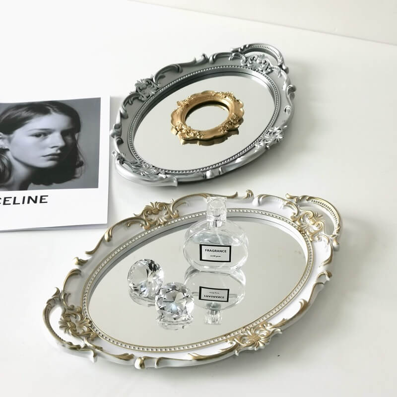 Coquette Aesthetic Vintage Ovalen Spiegeltray