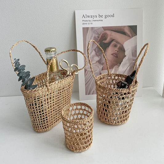 Geweven Mandje in Cottagecore Stijl