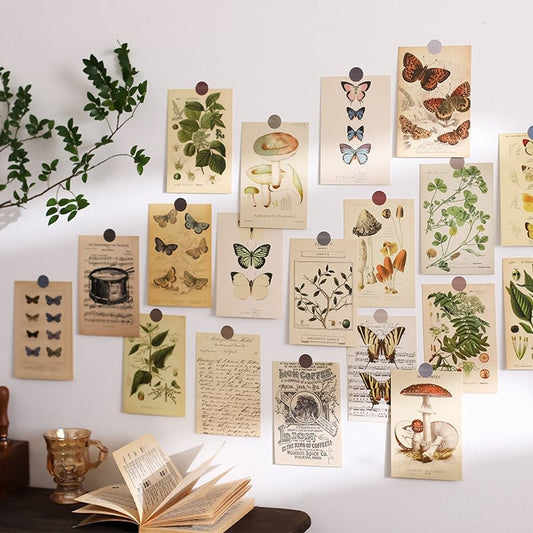 Cottagecore Wandcollage Postkaarten met Vlinders