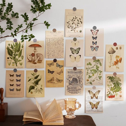 Cottagecore Wandcollage Postkaarten met Vlinders