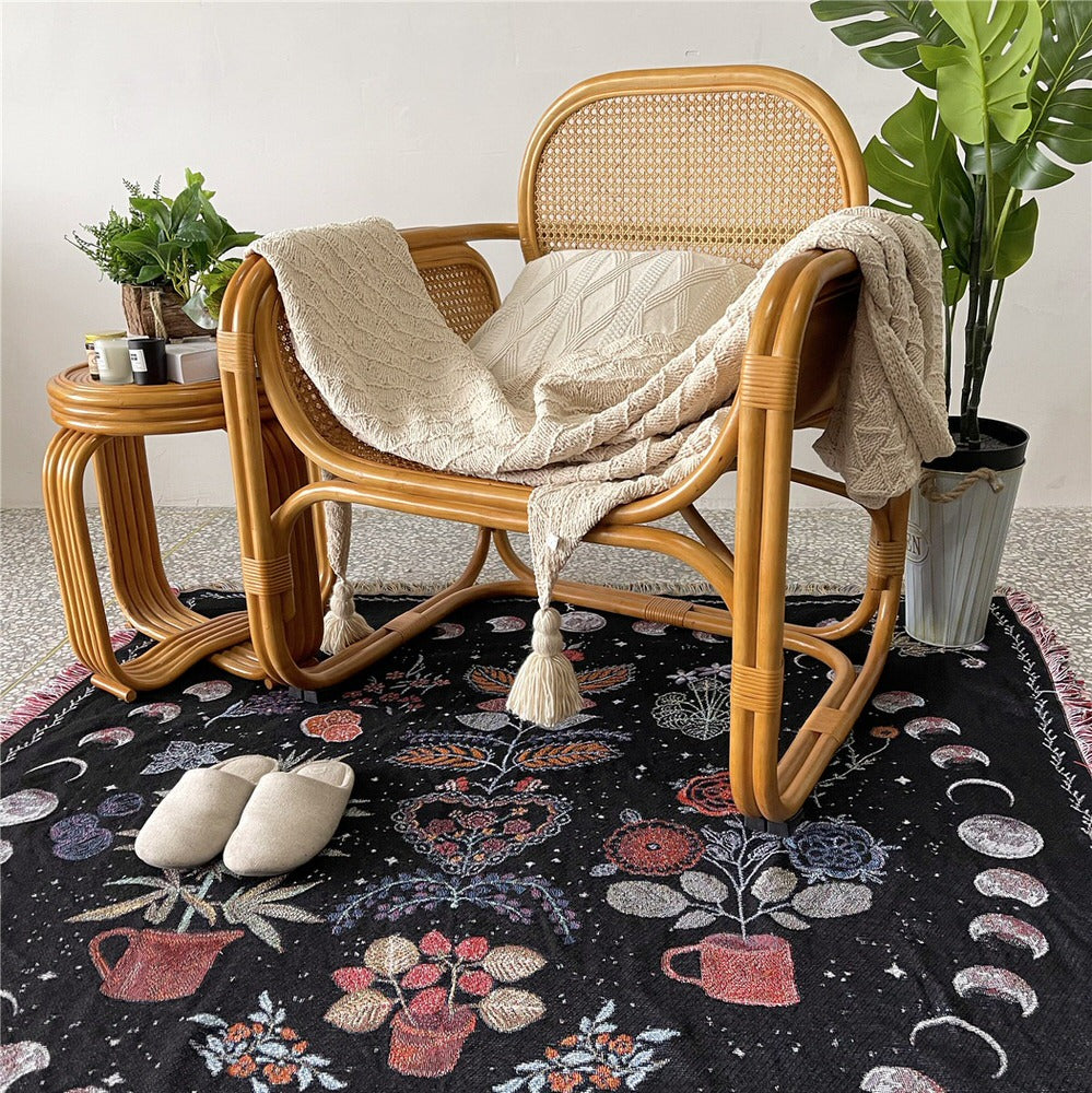 Botanische Maanfasen Gewoven Deken