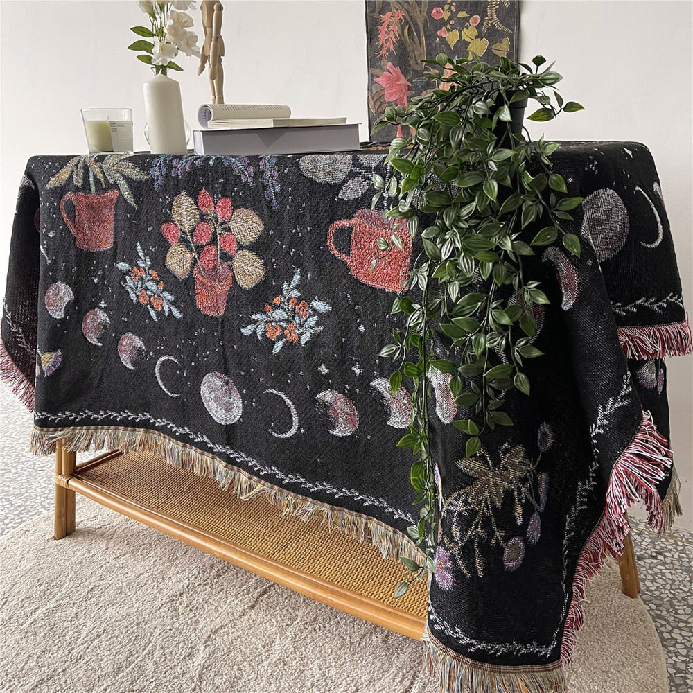 Botanische Maanfasen Gewoven Deken
